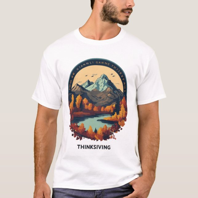 Majestic Mountain Peaks T-Shirt - Äventyr Awaits (Framsida)