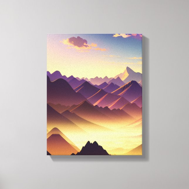 Majestic Mountain Sunset Canvastryck (Framsida)