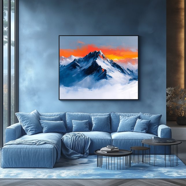 Majestic Mountain Sunset Fauvist, Alpine Ligcape Poster (Skapare uppladdad)
