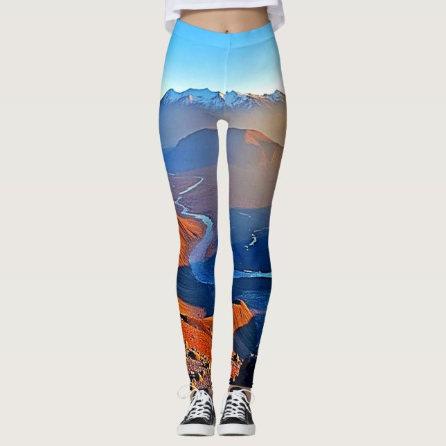 Majestic Mountain Valley Flow Design Leggings (Framsida)