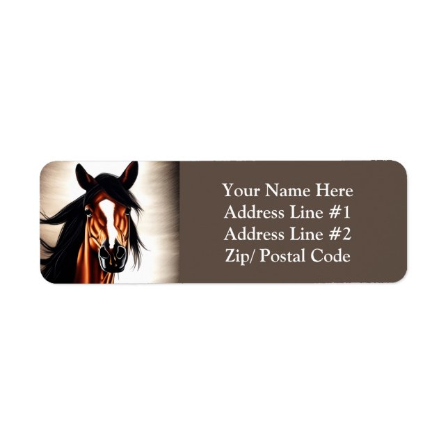 Majestic Mustang - frihetens sprit Returadress Etikett (Framsidan)