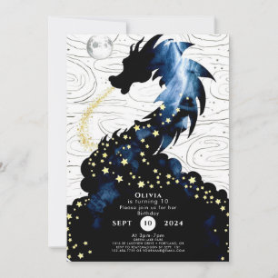 Majestic Mythical Dragon Birthday Inbjudningar