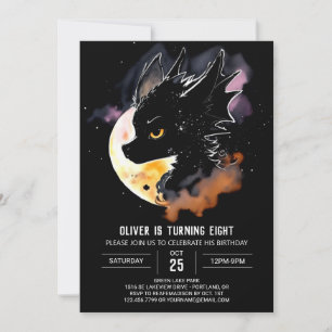 Majestic Mythical Fantasy Dragon Birthday Inbjudningar