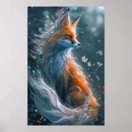 Majestic Nine Tails Fox Poster