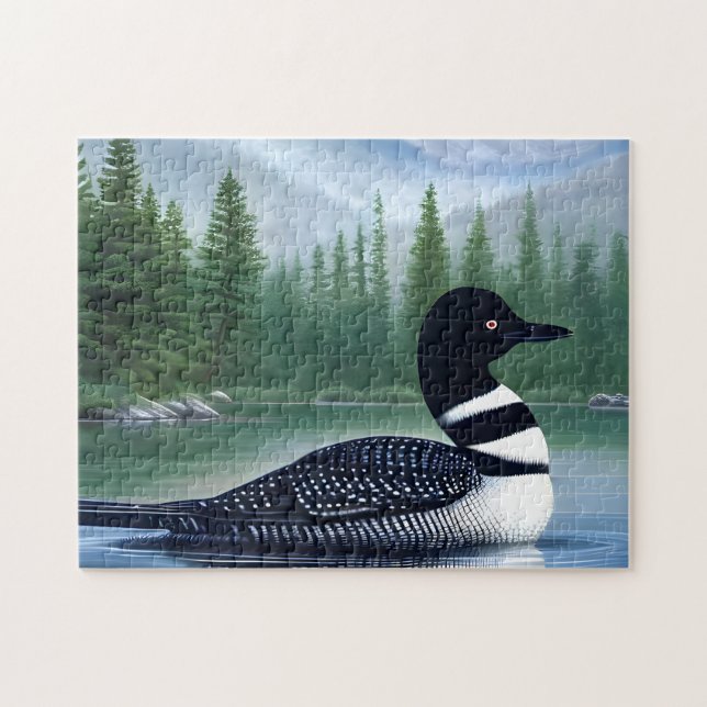 Majestic Northern Wilderness Loon Pussel (Horisontell)