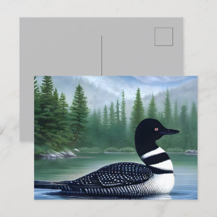 Majestic Northern Wilderness Loon Vykort