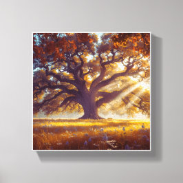 Majestic Oak in Meadow Canvastryck