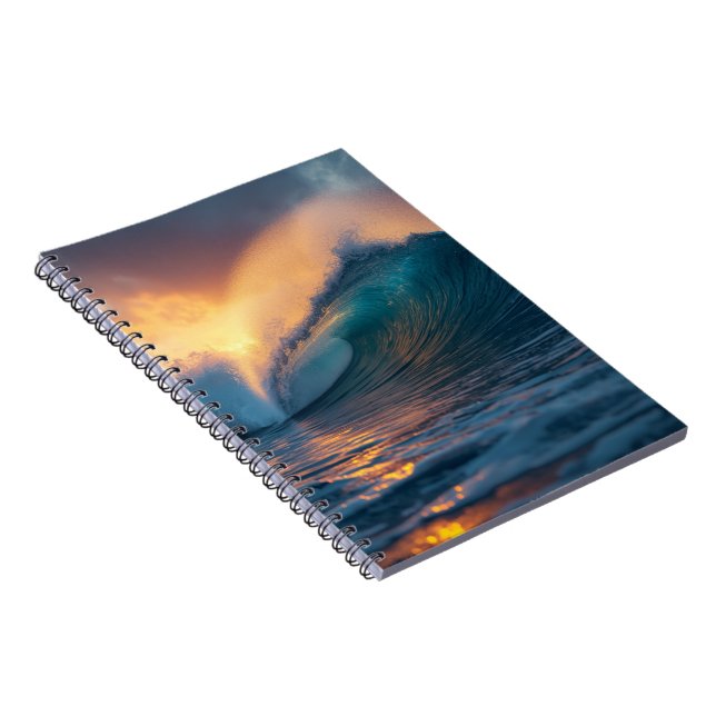 Majestic Ocean Waves Photo Notebook Anteckningsbok (Högra Sidan)