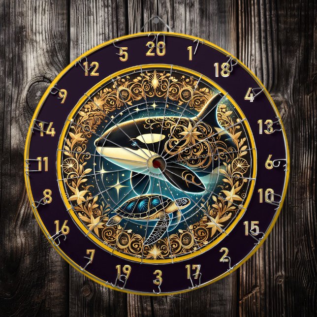 Majestic Orca Turtle Rustic Decor Darttavla (Skapare uppladdad)
