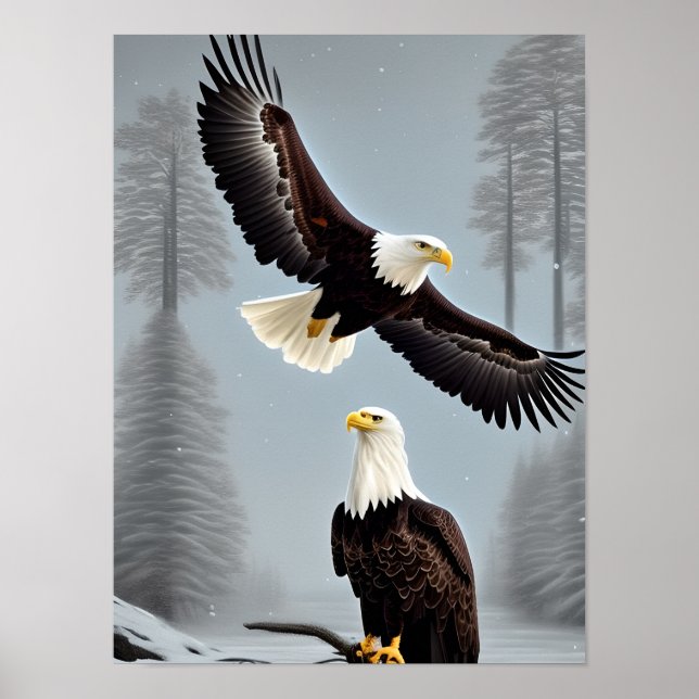 Majestic Örn Art Poster (Framsidan)