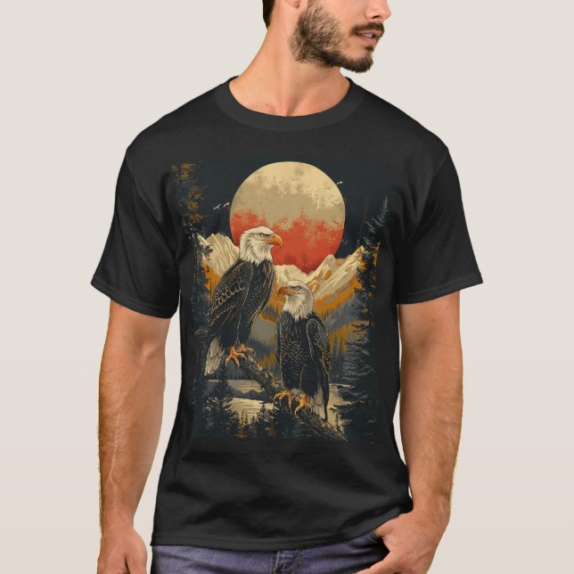 Majestic Örn at Sunrise - Wildlife Graphic T Shirt (Framsida)