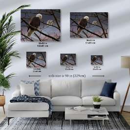 Majestic Örn Full Moon - Wildlife Art Canvastryck