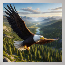 Majestic Örn i Otamed Wilderness Poster