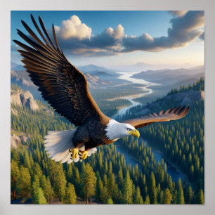 Majestic Örn i Otamed Wilderness Poster