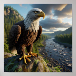 Majestic Örn i Otamed Wilderness Poster