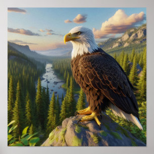 Majestic Örn i Otamed Wilderness Poster