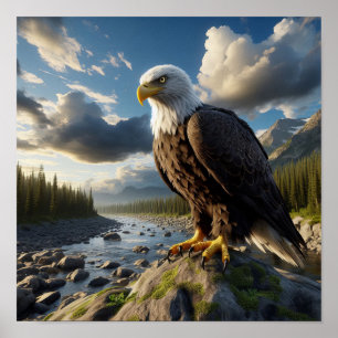 Majestic Örn i Otamed Wilderness Poster