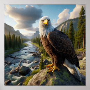 Majestic Örn i Otamed Wilderness Poster