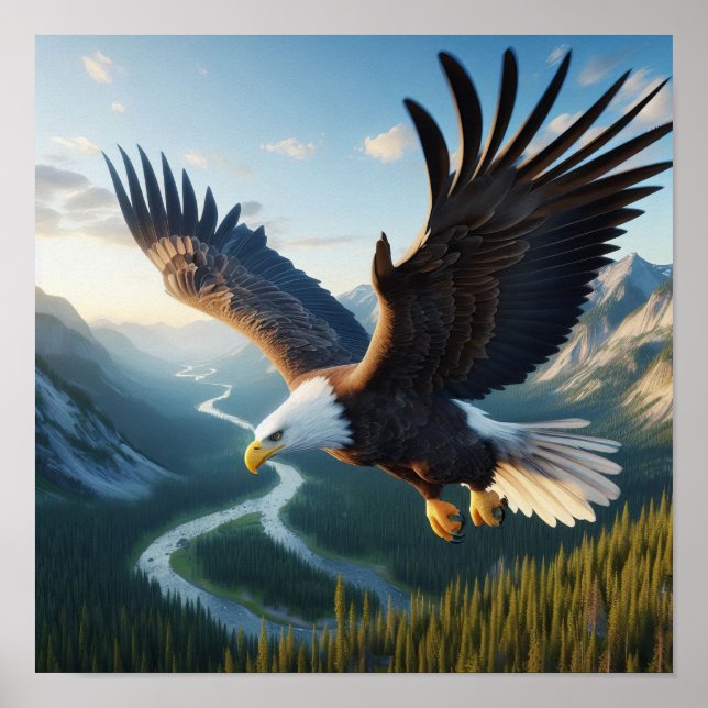 Majestic Örn i Otamed Wilderness Poster (Framsidan)