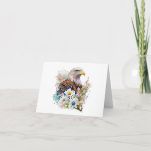 Majestic Örn med Flowers BLANK Kort