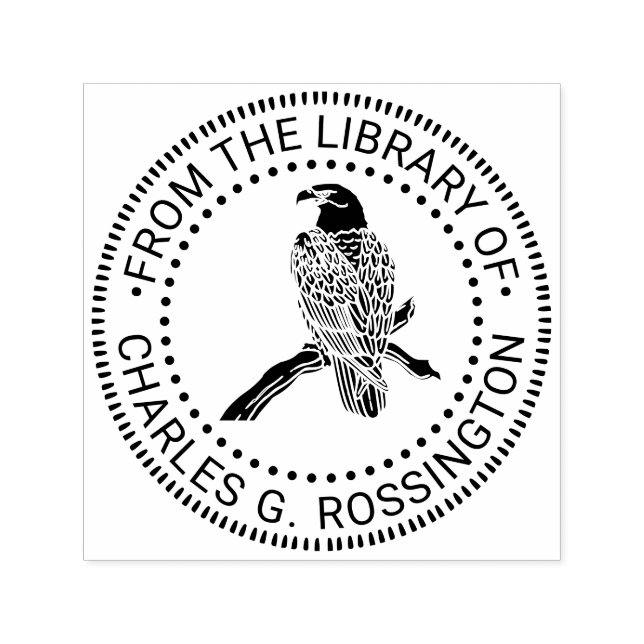 Majestic Örn på Gren NT Bibliotek Bok Namn Självfärgande Stämpel (Design)