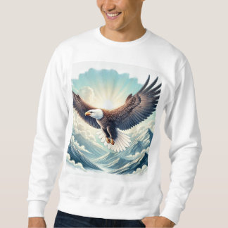 "Majestic Örn Sweatshirt: Soaring over Moun Lång Ärmad Tröja