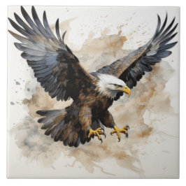 Majestic Örn under flygning, vattenfärg Kakelplatta