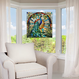 Majestic Peacock Faux-lagat glas