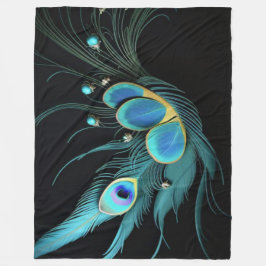 Majestic Peacock - Large Fleece Blanket