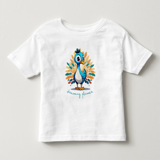 Majestic Peacock med Colorful Svan T Shirt (Framsida)
