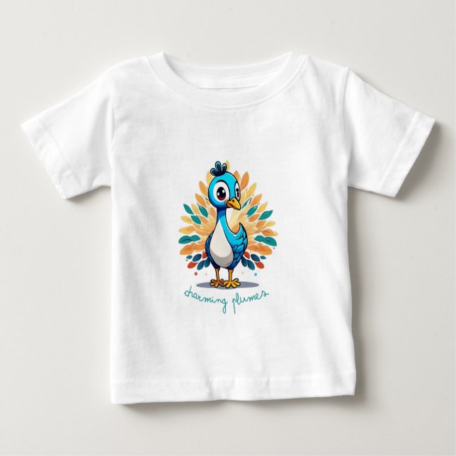 Majestic Peacock med Colorful Svan T Shirt (Framsida)