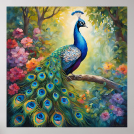 Majestic Peacock Poster