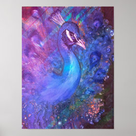 Majestic Peacock Print Poster