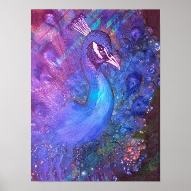 Majestic Peacock Print Poster (Framsidan)