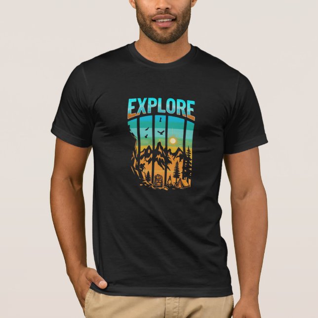 Majestic Peaks Await T Shirt (Framsida)