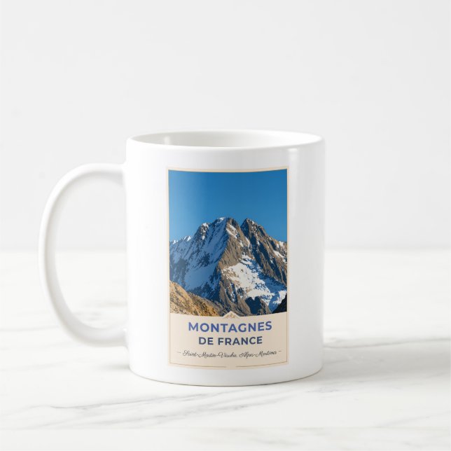 Majestic Peaks of the French Alps Kaffemugg (Vänster)