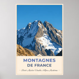 Majestic Peaks of the French Alps Poster