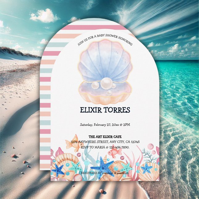 Majestic Pearl under Sea Baby Shower Inbjudningar (Skapare uppladdad)