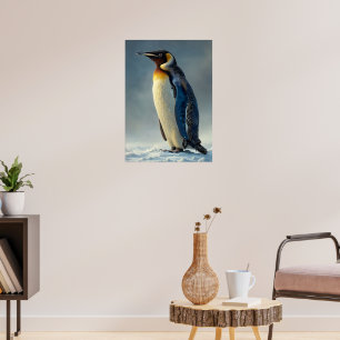 Majestic Penguin i Arktiska Snö Poster