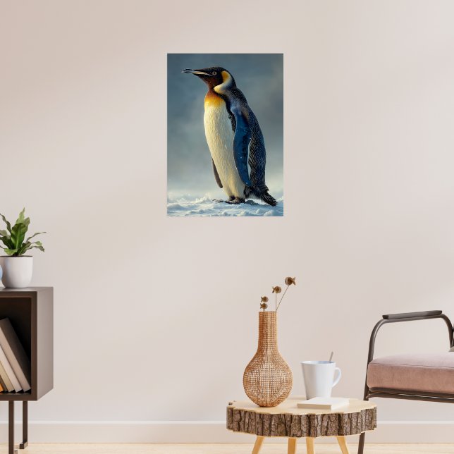 Majestic Penguin i Arktiska Snö Poster (Vardagsrum 3)