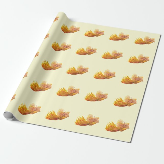 Majestic Phoenix Bird Flies Presentpapper (Utrullad)