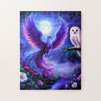 Majestic Phoenix in Midnight Garden med Uggla Pussel