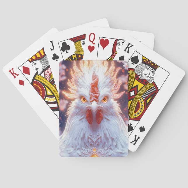 Majestic Phoenix Tupp: Fiery Blommar Casinokort (Baksidan)