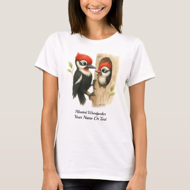 Majestic Pileated Woodpecker T Shirt (Framsida)
