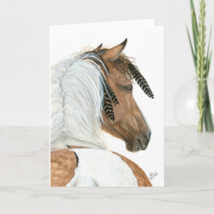 Majestic Pinto Horse av BiHrLe Greeting Card Kort