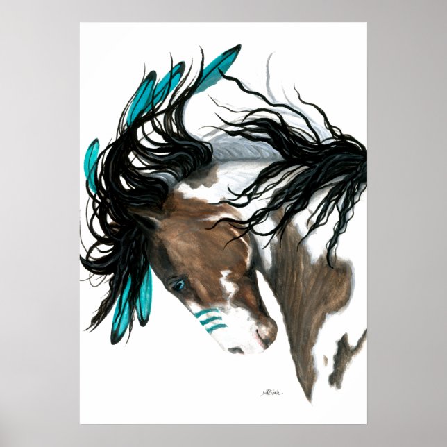 Majestic Pinto Horse by Bihrle Poster (Framsidan)