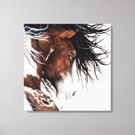 Majestic Pinto Horse Painting by BiHrLe Canvas Art