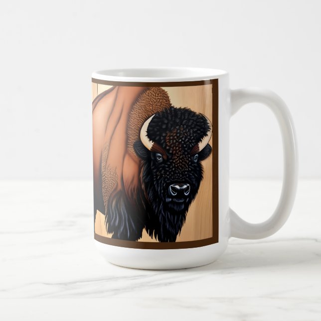 Majestic Prairie Bison - Vild och kostnadsfri Kaffemugg (Höger)