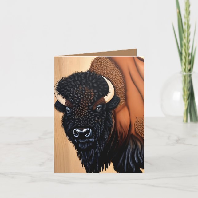 Majestic Prairie Bison - Vild och kostnadsfri Tack Kort (Framsida)