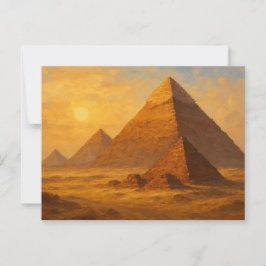 Majestic Pyramids Desert Sol Egyptian Postcard Vykort